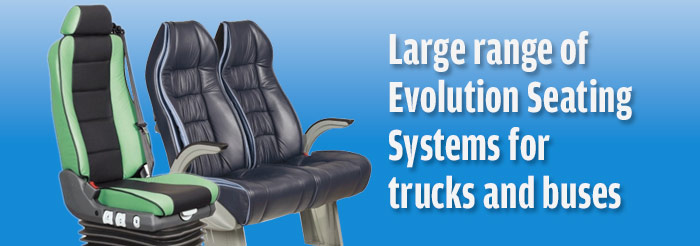 Large range of Evolution Seating Systems for trucks and buses